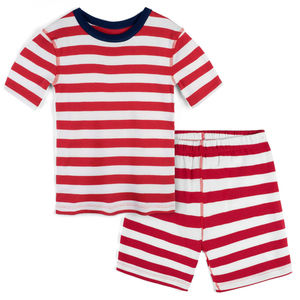 Mightly Unisex Red Stripe 2-piece Pajamas size: 2-5T